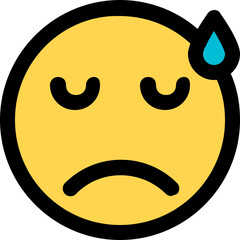 upset face expression with a tear drop