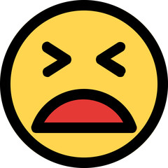 Fototapeta premium weary emoji with eyes closed shared online on internet