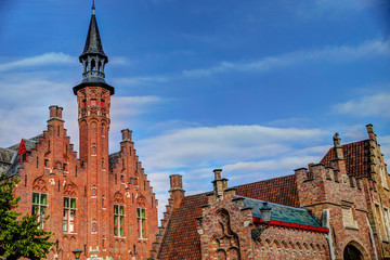 Fototapeta premium Iconic buildings along the streets of Bruges Belgium