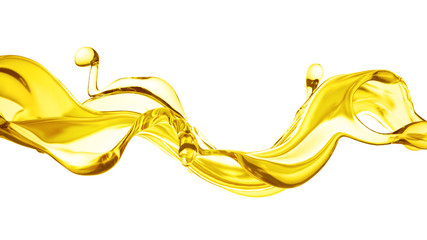 Splash oil 3d illustration, 3d rendering.