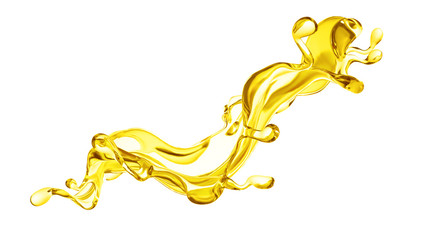 Splash oil 3d illustration, 3d rendering.