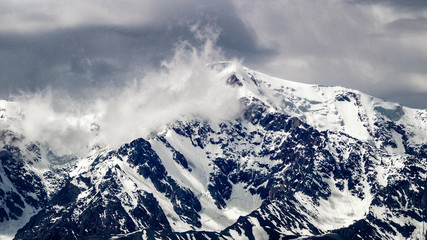 panorama of Chui ridge, Russia, Altai, June