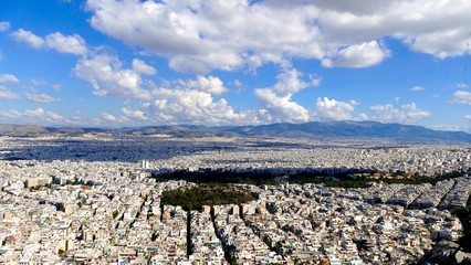 La ville d'Athènes vu depuis la colline de  Lycabettus