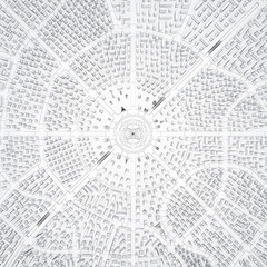 Obraz premium conventional urban development in white top view