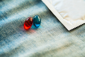 Medical potency pills for sexual health in capsules.