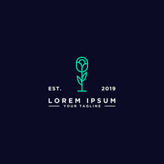   Simple leaf logos are linear style vector designs. - Vector