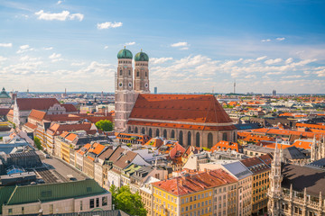 Naklejka premium Munich historical center panoramic aerial cityscape view