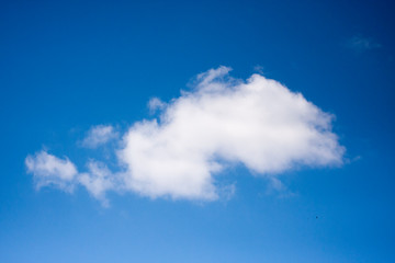 Blue sky and little clouds. Texture of blue background