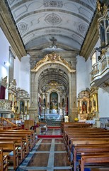 Fototapeta na wymiar Interior of the Church of Mercy in Penafiel, Portugal