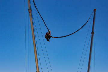 Active and dangerous sport on top of the mountains.