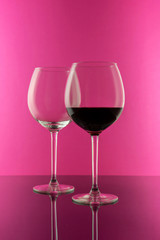 Elegant, expensive red glasses wine for mounting graphic design. Wine concept. 