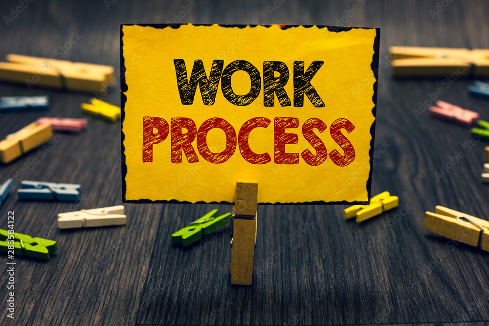 Fototapete word writing text work process. business concept for standard procedures how to handle a particular 