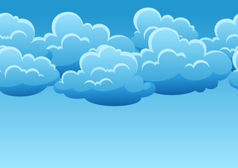 Seamless pattern with blue clouds.
