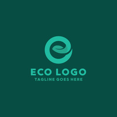 Letter E For Eco Leaf Logo Vector Logo Design Template. Letter and Alphabet Icon. Health And Natural Symbol.