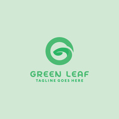 Letter G For Green Leaf Logo Vector Logo Design Template. Letter and Alphabet Icon. Eco And Natural Symbol.