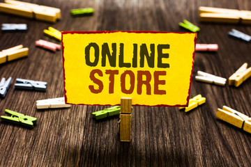 Handwriting text writing Online Store. Concept meaning A website that offers items for sale and...