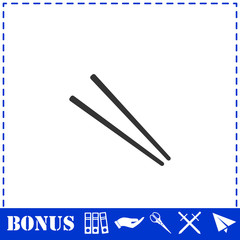 Chopsticks icon flat