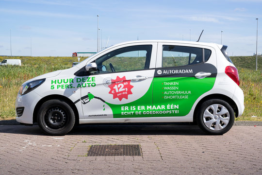 AMSTERDAM, THE NETHERLANDS - JULY 4, 2019: Opel Karl of Autoradam car rental.