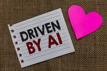 Conceptual hand writing showing Driven By A1. Business photo text Move or controlled by a top...