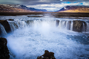 View of Godafoss waterfall Iceland