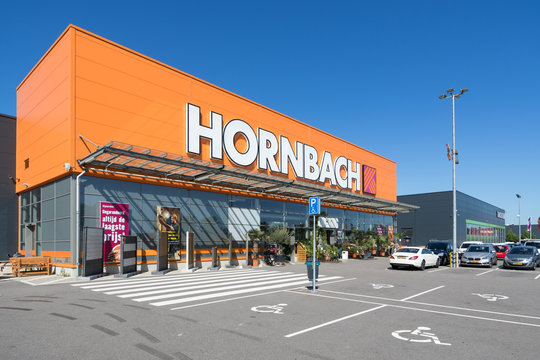 THE HAGUE, THE NETHERLANDS - JUNE 29, 2019: Hornbach hardware store. Hornbach is a German DIY-store chain offering home improvement and do-it-yourself goods.