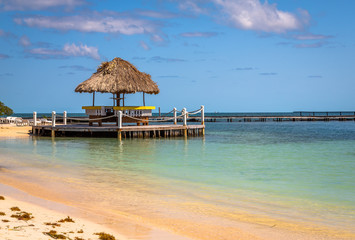 Palapas on the Beach in Belize island