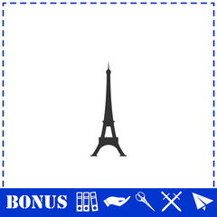Eiffel tower icon flat
