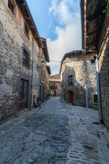 Panoramic view of the medieval village of Rupit (Rupit, Catalonia, Spain)