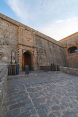 Entrance gate to the old town of Ibiza. UNESCO World Heritage Site, Ibiza, Balearic Islands, Spain, Mediterranean, Europe.