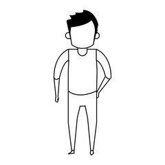 Fototapeta premium grandparent senior old grandfather cartoon faceless in black and white