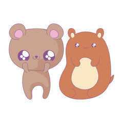 Fototapeta premium group of cute bears baby animals kawaii style