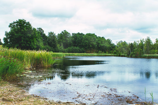 Photography of stunning landscape with a beautiful lake in Skovde Sweden, Europe