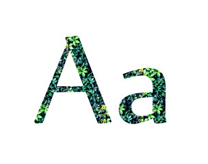 font from leaves, abc