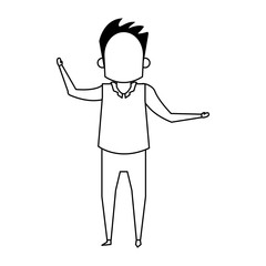 grandparent senior old grandfather cartoon faceless in black and white