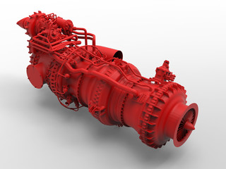 3D rendering - large turbine engine