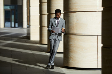 Businessman reading a contract