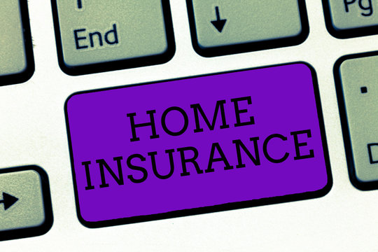 Conceptual hand writing showing Home Insurance. Business photo text Covers looses and damages and on accidents in the house.