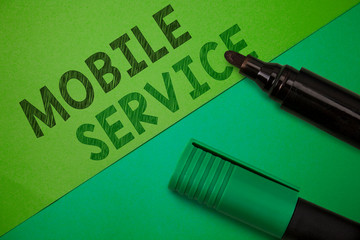 Conceptual hand writing showing Mobile Service. Business photo showcasing Radio communication...