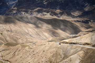 Beautiful mountain view of Srinagar - Leh road at Namika la pass in Ladakh region, Jammu and Kashmir, India