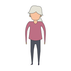 grandparent senior old grandmother cartoon faceless