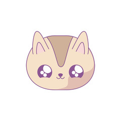 head of cute cat baby animal kawaii style
