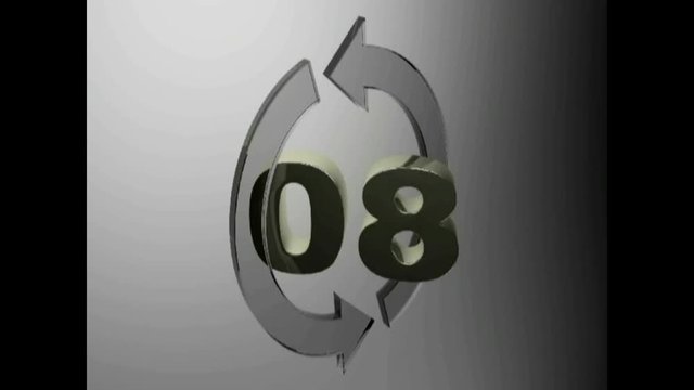 08 with rotating glass arrows - 3D rendering video clip
