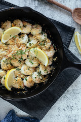 Shrimp Scampi in Cast Iron Skillet