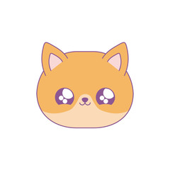 face of cute fox baby animal kawaii style