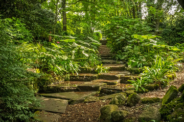 Obraz premium Stream Hampton Court Castle gardens Hope under Dinmore Herefordshire England