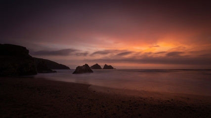 Obraz premium Holywell Beach Cornwall