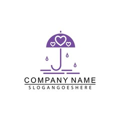 Umbrella logo template vector icon illustration design