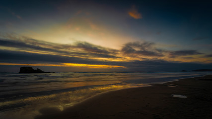 Fototapeta na wymiar Perranporth Beach Cornwall Sunset