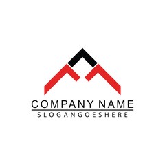 Letter A with the shape of a mountain logo design vector illustration