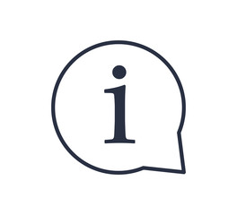 Information Sign Icon Vector Illustration. Info pin or label icon of more details. Illustration in flat style on white